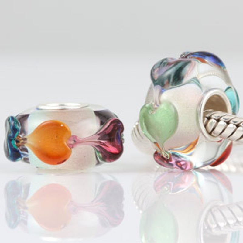 LAMOONY Lampwork Murano Charm 925 Sterling Silver Glass Bead Flower Pendant Leaf for DIY Charms Bracelet - Image 4
